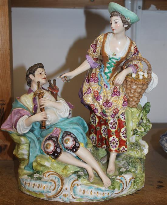 A Samson of Paris group of a couple, late 19th / early 20th century, 30.5cm